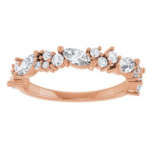 14K Rose 7/8 CTW Natural Diamond Anniversary Band-Marquise