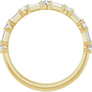 14K Yellow 1/2 CTW Natural Diamond Anniversary Band-Straight Baguette