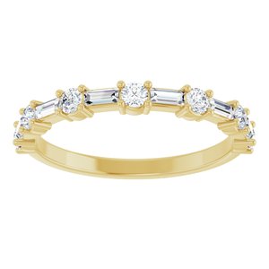 14K Yellow 1/2 CTW Natural Diamond Anniversary Band-Straight Baguette