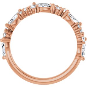 14K Rose 7/8 CTW Natural Diamond Anniversary Band-Marquise