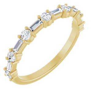 14K Yellow 1/2 CTW Lab-Grown Diamond Anniversary Band-Straight Baguette