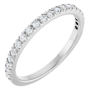 14K White 1/4 CTW Lab-Grown Diamond French-Set Anniversary Band-Round