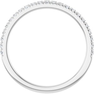 14K White 1/4 CTW Lab-Grown Diamond French-Set Anniversary Band-Round