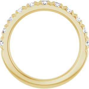 14K Yellow 1 CTW Natural Diamond French-Set Anniversary Band-Round