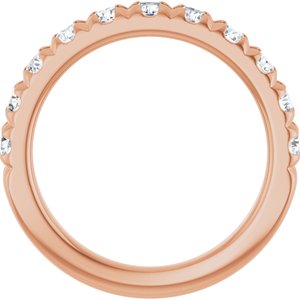 14K Rose 1 CTW Natural Diamond French-Set Anniversary Band-Round