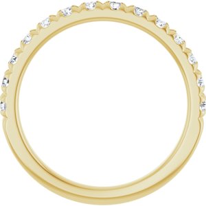 14K Yellow 5/8 CTW Lab-Grown Diamond French-Set Anniversary Band-Round