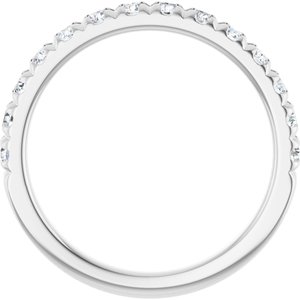 14K White 5/8 CTW Lab-Grown Diamond French-Set Anniversary Band-Round