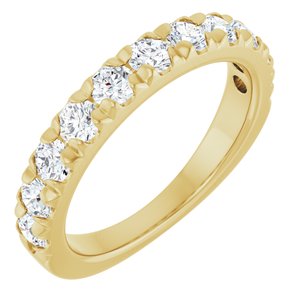 14K Yellow 1 CTW Natural Diamond French-Set Anniversary Band-Round