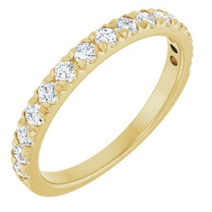 14K Yellow 3/8 CTW Natural Diamond French-Set Anniversary Band-Round