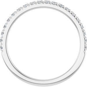 14K White 1/4 CTW Lab-Grown Diamond French-Set Anniversary Band-Round