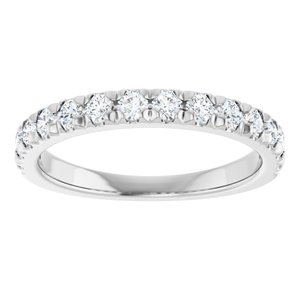 14K White 5/8 CTW Lab-Grown Diamond French-Set Anniversary Band-Round