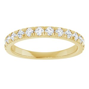14K Yellow 5/8 CTW Lab-Grown Diamond French-Set Anniversary Band-Round