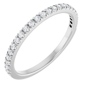 14K White 1/4 CTW Lab-Grown Diamond French-Set Anniversary Band-Round