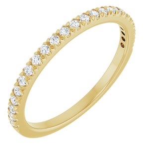 14K Yellow 1/4 CTW Lab-Grown Diamond French-Set Anniversary Band-Round