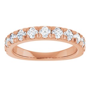 14K Rose 1 CTW Natural Diamond French-Set Anniversary Band-Round