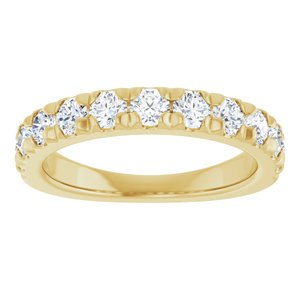 14K Yellow 1 CTW Natural Diamond French-Set Anniversary Band-Round