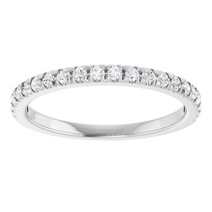 14K White 1/4 CTW Lab-Grown Diamond French-Set Anniversary Band-Round