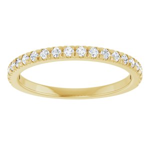 14K Yellow 1/4 CTW Natural Diamond French-Set Anniversary Band-Round