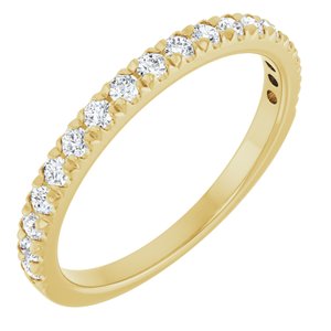 14K Yellow 1/3 CTW Lab-Grown Diamond French-Set Anniversary Band-Round