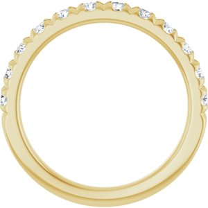 14K Yellow 3/4 CTW Natural Diamond French-Set Anniversary Band-Round