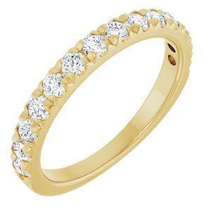 14K Yellow 5/8 CTW Lab-Grown Diamond French-Set Anniversary Band-Round