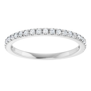 14K White 1/4 CTW Lab-Grown Diamond French-Set Anniversary Band-Round