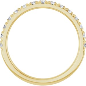14K Yellow 3/8 CTW Natural Diamond French-Set Anniversary Band-Round