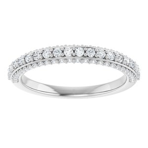14K White 1/2 CTW Natural Diamond Anniversary Band 20 ROUND FULL CUT, 24ROUND FACETED,12ROUND FULL CUT, 20 round full cut-Round