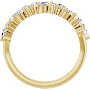 14K Yellow 3/4 CTW Natural Diamond Anniversary Band-Marquise
