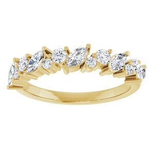 14K Yellow 3/4 CTW Natural Diamond Anniversary Band-Marquise