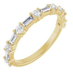 14K Yellow 1/3 CTW Natural Diamond Anniversary Band-Straight Baguette
