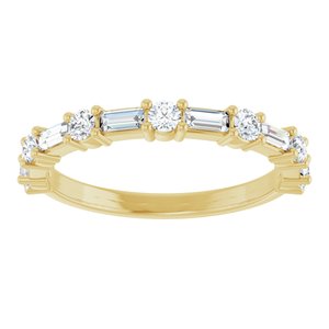 14K Yellow 1/3 CTW Natural Diamond Anniversary Band-Straight Baguette
