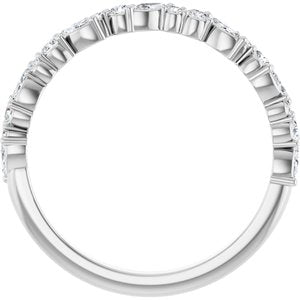 14K White 3/8 CTW Lab-Grown Diamond Anniversary Band-Marquise