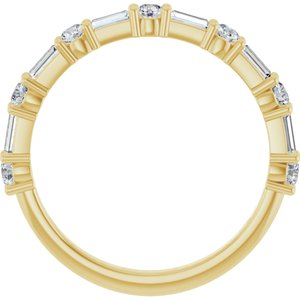 14K Yellow 1/3 CTW Natural Diamond Anniversary Band-Straight Baguette