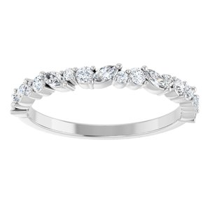 14K White 3/8 CTW Lab-Grown Diamond Anniversary Band-Marquise
