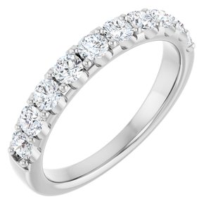 14K White 3/4 CTW Lab-Grown Diamond Anniversary Band-Round