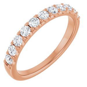 14K Rose 1/2 CTW Natural Diamond Anniversary Band-Round
