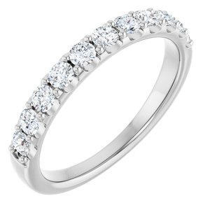 14K White 1/2 CTW Lab-Grown Diamond Anniversary Band-Round