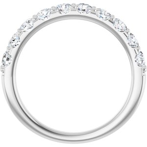14K White 9/10 CTW Natural Diamond Anniversary Band-Round