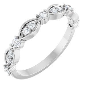 14K White 1/3 CTW Lab-Grown Diamond Anniversary Band-Round