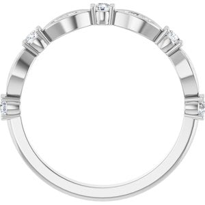 14K White 1/3 CTW Lab-Grown Diamond Anniversary Band-Round