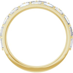 14K Yellow 7/8 CTW Lab-Grown Diamond Double Row Anniversary Band-Straight Baguette
