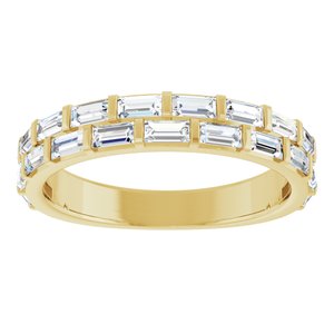 14K Yellow 7/8 CTW Lab-Grown Diamond Double Row Anniversary Band-Straight Baguette