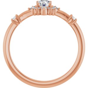 14K Rose 3/8 CTW Natural Diamond Ring-Round-4.1 Mm
