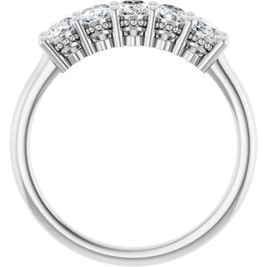 14K White 9/10 CTW Lab-Grown Diamond Anniversary Band-Oval