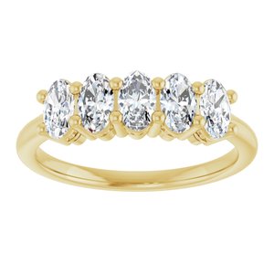 14K Yellow 9/10 CTW Lab-Grown Diamond Anniversary Band-Oval