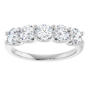 14K White 1 1/3 CTW Natural Diamond Anniversary Band-Round