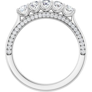 14K White 5/8 CTW Natural Diamond Anniversary Band-Round