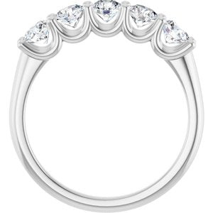 14K White 1 CTW Lab-Grown Diamond Anniversary Band-Round