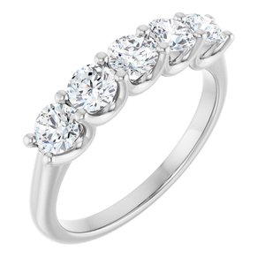 14K White 1 CTW Lab-Grown Diamond Anniversary Band-Round